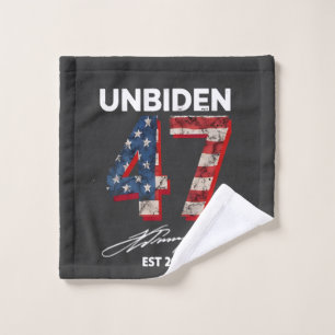 Unbiden 47 Trump Est. 2025 4th Of July  Wash Cloth