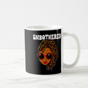 Unbothered afro woman sunglasses african american coffee mug