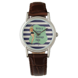 Unbothered Attitude: A Retro Chic Pinup Watch