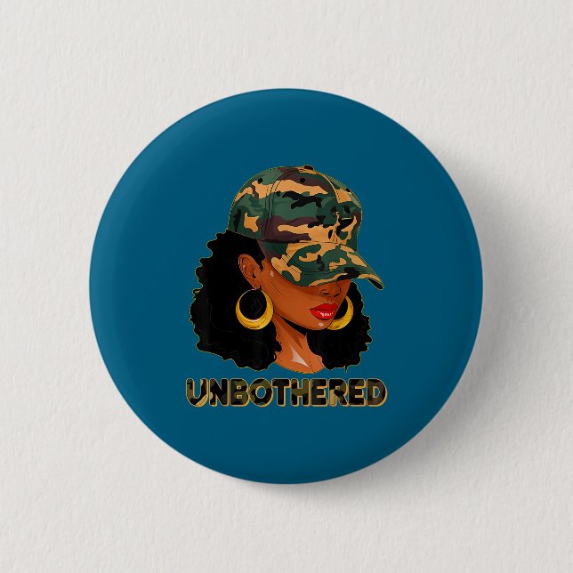 Unbothered Black Woman Melanin African Black Histo 6 Cm Round Badge (Front)