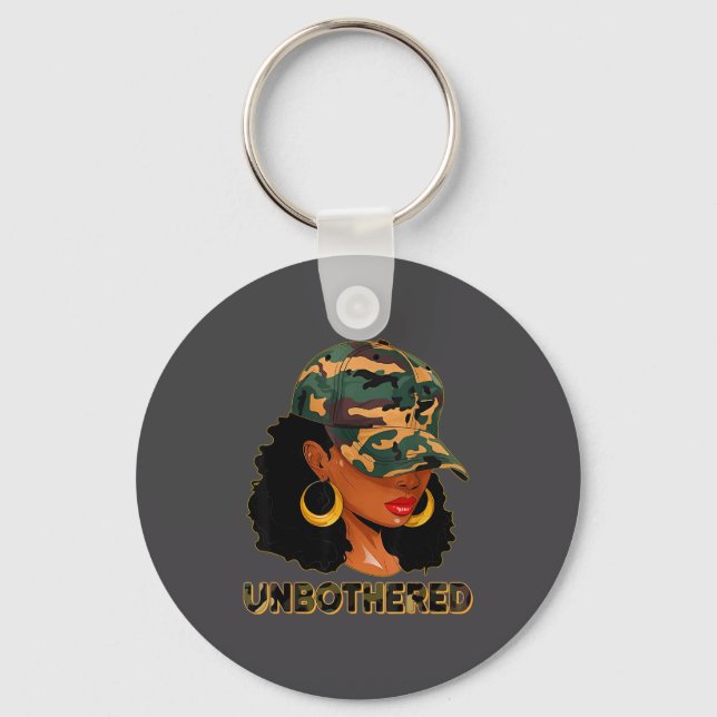 Unbothered Black Woman Melanin African Black Histo Key Ring (Front)