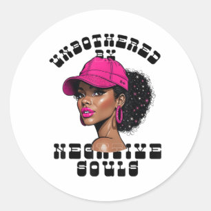 Unbothered By Negative Souls Juneteenth Black Wome Classic Round Sticker