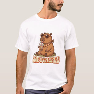 Unbothered Capybara Boba Tea Retro Groovy T-Shirt