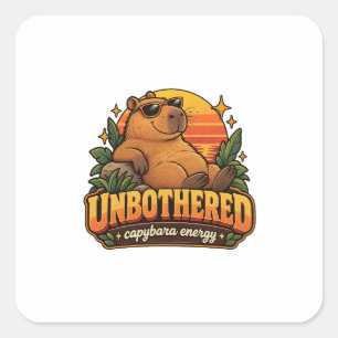 Unbothered Capybara Energy Retro Sticker