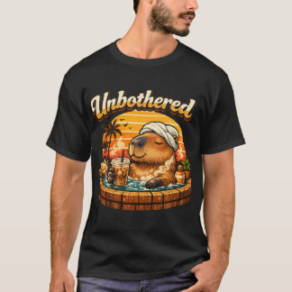 Unbothered Capybara Hot Tub Sticker Funny Chill T-Shirt