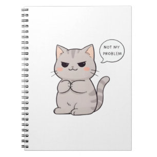 Unbothered Cat "Not My Problem" Funny Design Notebook