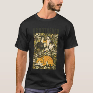 Unbothered Cat T-Shirt Vintage Floral Chill Cat Sh
