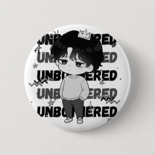 Unbothered Crown Relatable Chibi Graphic Illustrat 6 Cm Round Badge