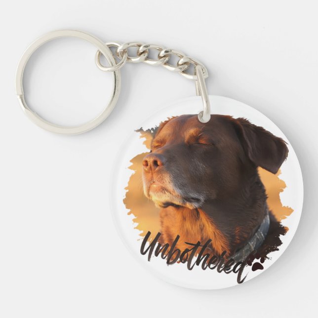 Unbothered Golden Hour Dog – Premium Minimalist  Key Ring (Front)