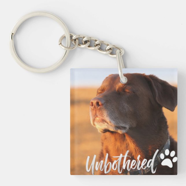Unbothered Golden Hour Dog – Premium Minimalist  Key Ring (Front)
