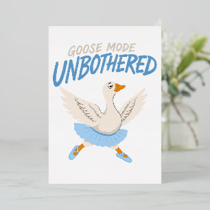 Unbothered Goose Mode Funny Ballet Goose Foil Holiday Card