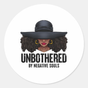 Unbothered Sy Black Queen African American Ladies Classic Round Sticker