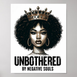 Unbothered Sy Black Queen African American Ladies  Poster