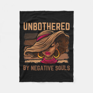 Unbothered Sy Black Queen African American Women L Fleece Blanket