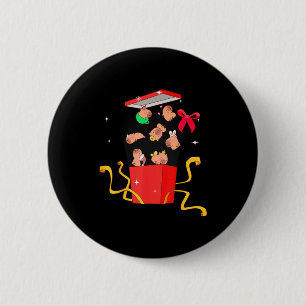 Unboxing Blind Box Capybara Pyjama Ugly Christmas  6 Cm Round Badge