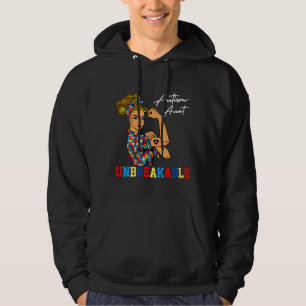 Unbreakable Autism Aunt Strong Autistic Ladies Aut Hoodie