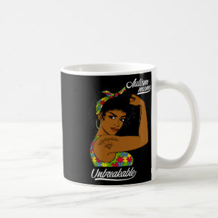 Unbreakable Autism Mum Messy Bun Autism Awareness Coffee Mug
