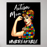 Unbreakable Autism Mum Messy Bun Autism Awareness