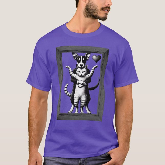 Unbreakable Bond: Dog & Cat Duo T-Shirt (Front)