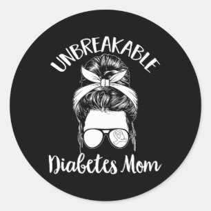 Unbreakable Diabetes Mum Diabetes Support Classic Round Sticker
