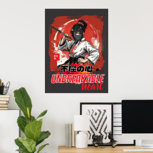Unbreakable Heart Anime Martial Girl Karate Art Poster