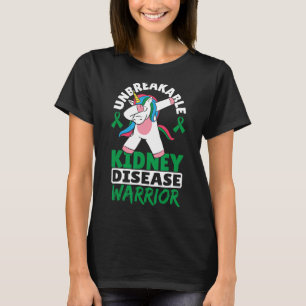 Unbreakable Kidney Disease Warrior Green Ribbon T-Shirt
