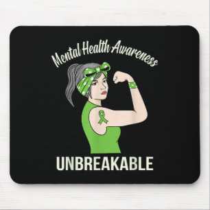 Unbreakable Mental Health Awareness Supporter Grap Mouse Mat