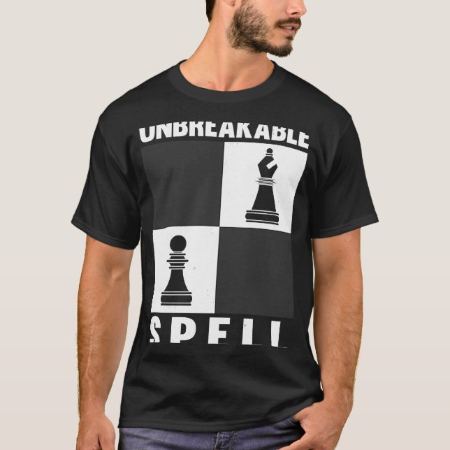 Unbreakable Spell Pawn Bishop Funny Chess Player T-Shirt (Front)