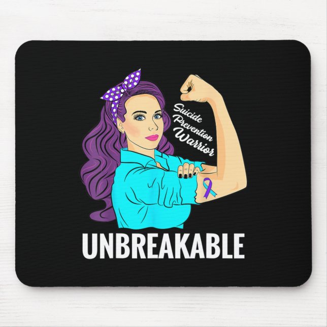 Unbreakable Suicide Prevention Warrior Awareness F Mouse Mat (Front)