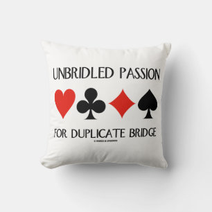 Unbridled Passion For Duplicate Bridge Card Suits Cushion