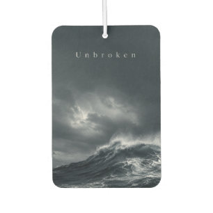Unbroken - Dark Stormy Ocean Aesthetic Quote Car Air Freshener