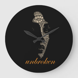 Unbroken Woman Inspirational Word Art T-Shirt Large Clock