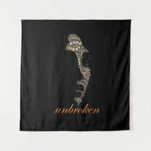 Unbroken Woman Inspirational Word Tapestry