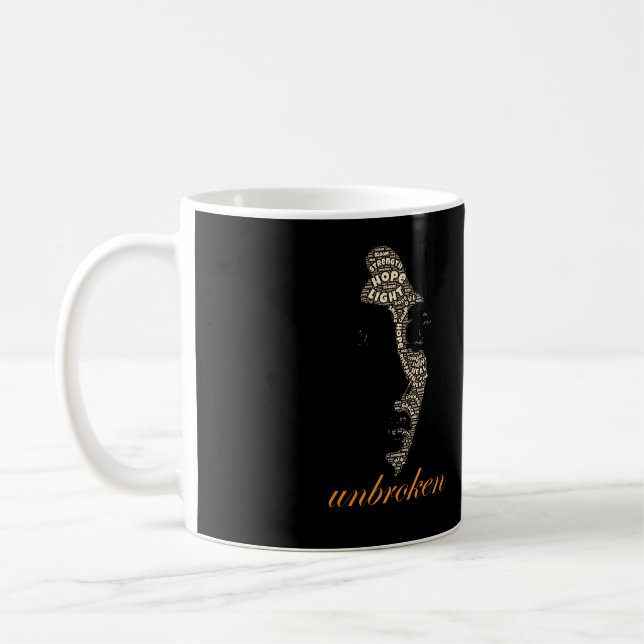 Unbroken Woman Typography Coffee Mug (Left)