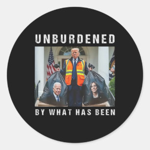Unburdened By What Has Been Funny Trump Biden Kama Classic Round Sticker