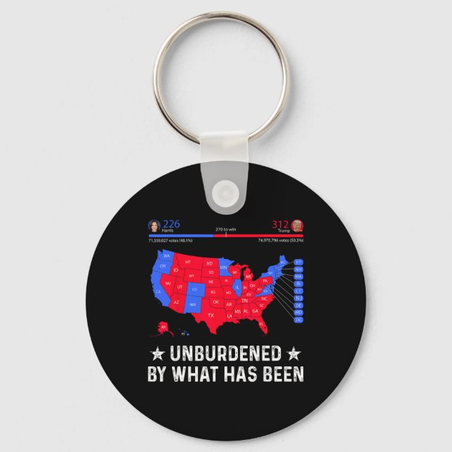 Unburdened By What Has Been Trump Election Map  Key Ring (Front)