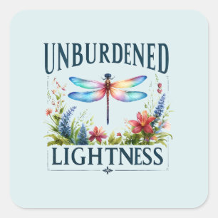 Unburdened Lightness - Artistic Dragonfly Square Sticker