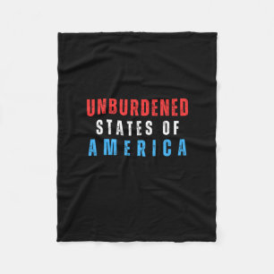 Unburdened States Of America Text  Fleece Blanket