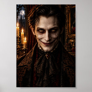 Uncanny Victorian Horror Smiling Man Gothic Hallow Poster