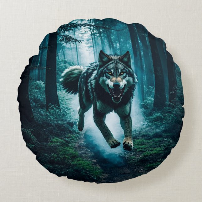 Unchain Your Full Moon Beast Round Pillow (Front)