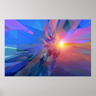 Uncharted realm - abstract art poster