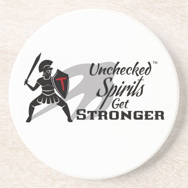 Unchecked Spirits Get Stronger - Shot glass Coaster (Front)