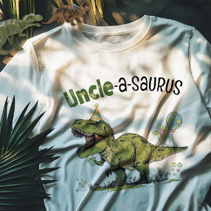 Uncle-a-saurus Dinosaur Theme Kids Birthday Party T-Shirt