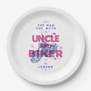 Uncle and biker the man the myth the legend paper plate