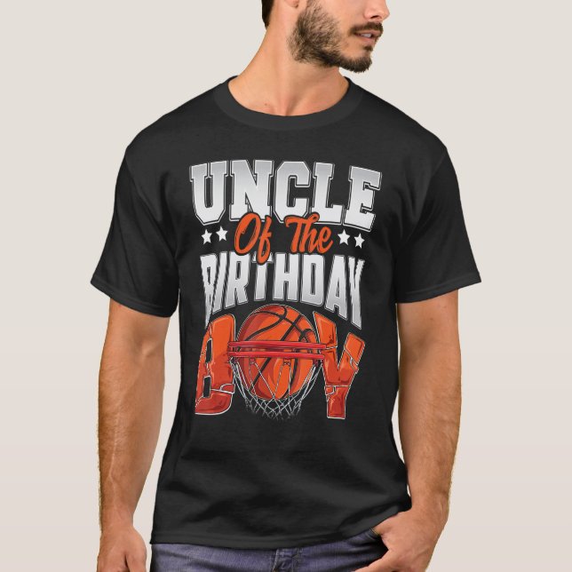 Uncle basketball birthday Boy Family Baller b-day  T-Shirt (Front)