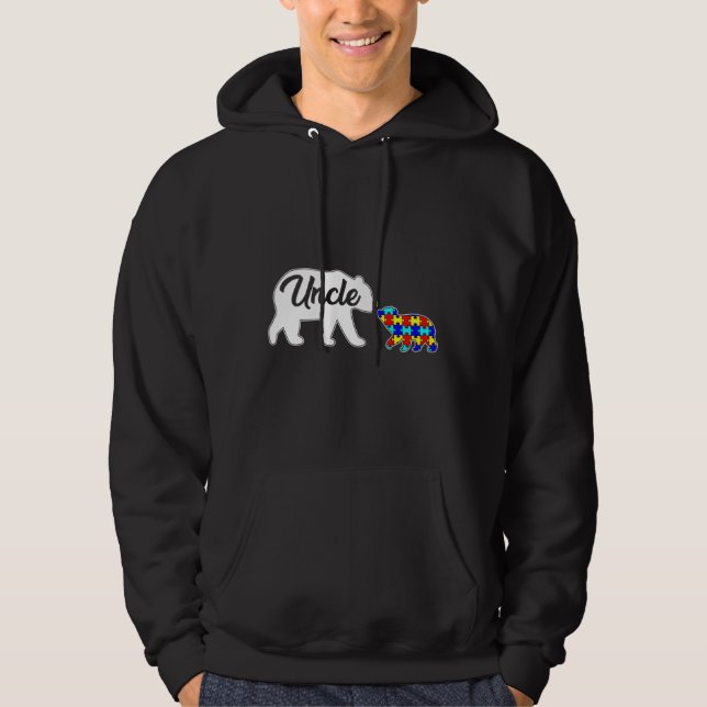 Uncle Bear Autism Awareness Love Support Family Au Hoodie (Front)