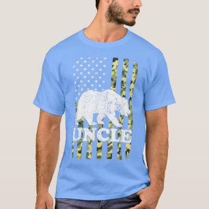 Uncle Bear Camping Hiking Camouflage USA American  T-Shirt