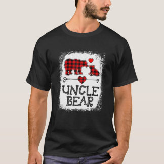 Uncle Bear Christmas Pajama Red Plaid Buffalo Fami T-Shirt