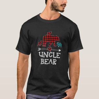 Uncle Bear Christmas Pajama Red Plaid Buffalo T-Shirt
