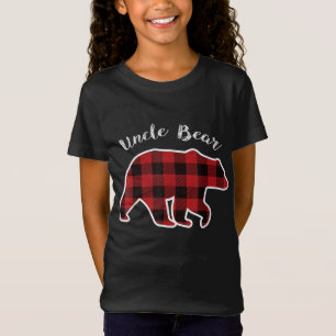 UNCLE BEAR Men Red Plaid Christmas Pajama Family G T-Shirt